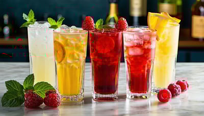 Refreshing assortment of luxury non-alcoholic beverages